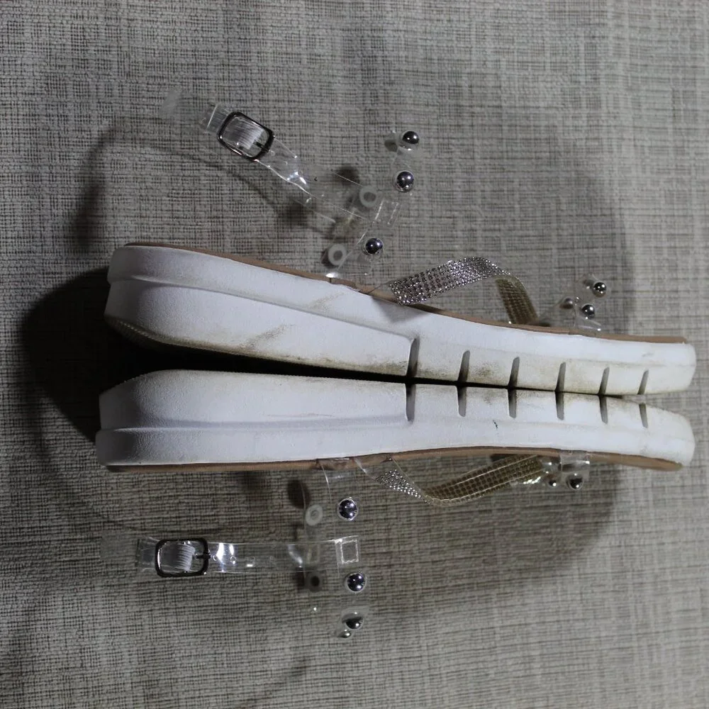 Olivia & Kate Clear Beaded Sandals